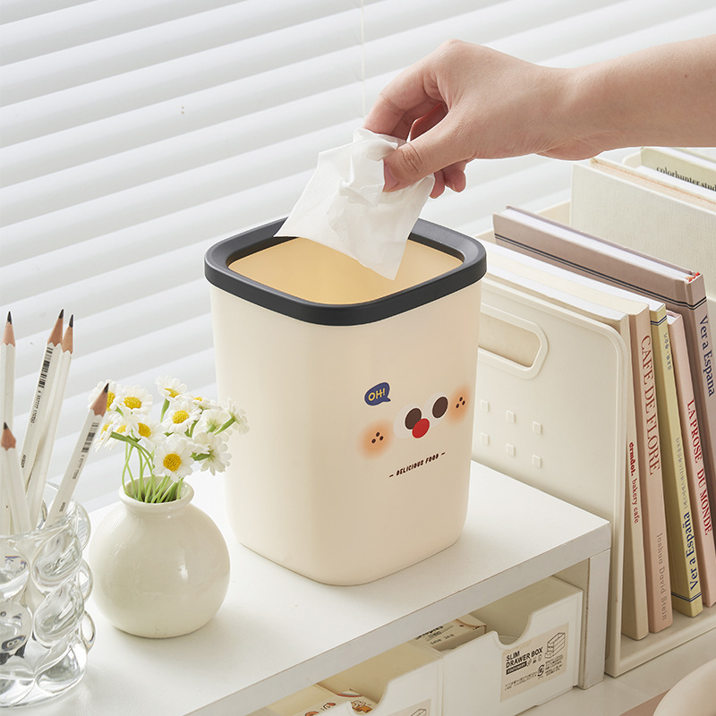 Desktop bote de basura dibujos animados mini papelera ins hogar dormitorio sala de estar creativo estudiante papelería pequeña caja de almacenamiento