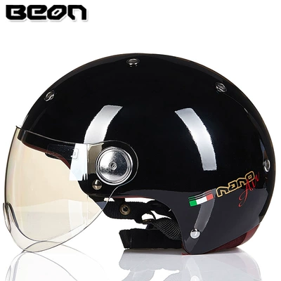 cute half helmet Four Seasons | Motorcycle Safety Supplies - nano-air-bright-blackgold-m