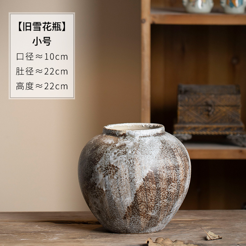 Jingdezhen, decoraciones de viento tranquilo, viejos vasos de cerámica hechos a mano, sala de estar, recipientes de flores, envío gratuito.