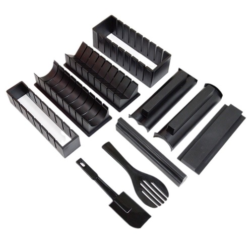 DIY sushiware seaweed sushi fork and spatula mold square round heart-shaped rice ball tool 10-piece set universal version in English