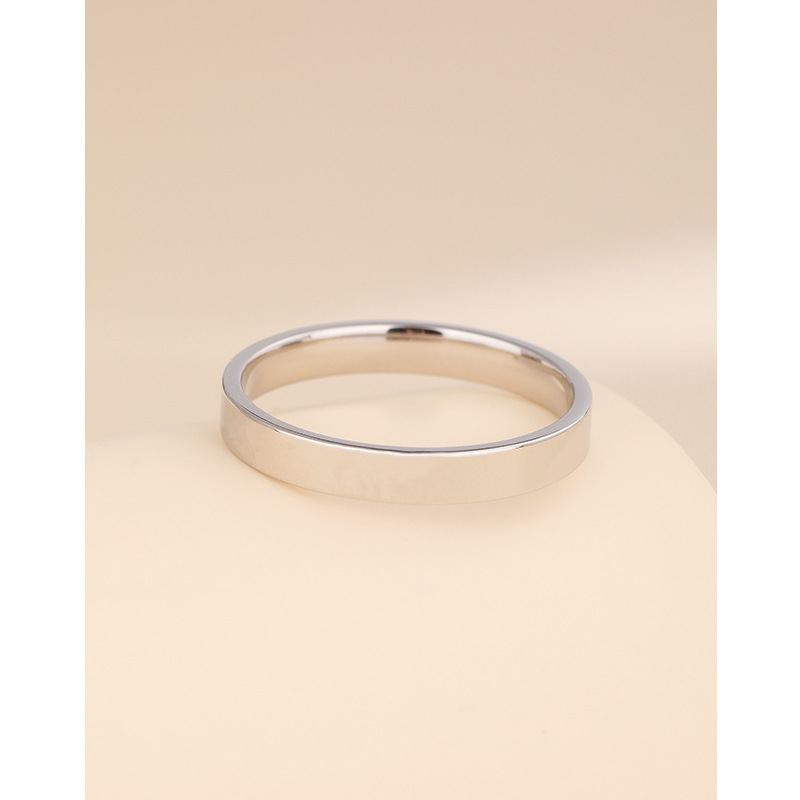 Anillo brillante Mujer S925 plata esterlina simple personalidad de moda ins anillo de dedo índice par cerrado anillo liso anillo hombres
