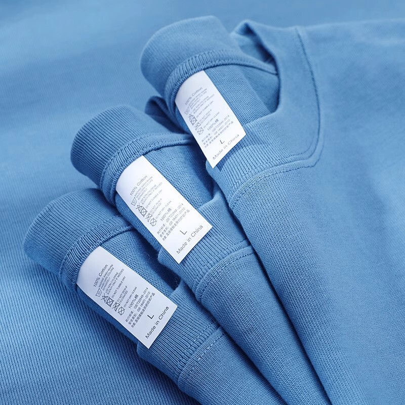 Morandi Color! 2025 Heavy Haze Blue T-Shirt Gray Blue Milk Color Short-Sleeved Oversize Round Neck Top Men's Summer