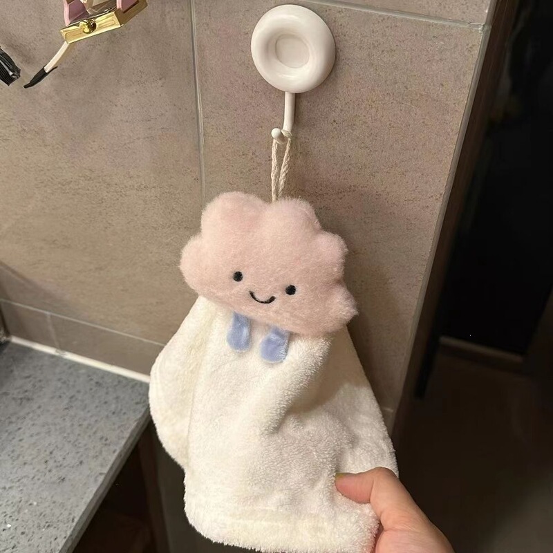 Cute hand towel, absorbent, hanging type, thickened, for bathroom use, children's cartoon hand towel, square hand towel for washing hands Cute hand towel, absorbent, hanging type, thickened, for bathroom use, children's cartoon hand towel, square hand towel for washing hands