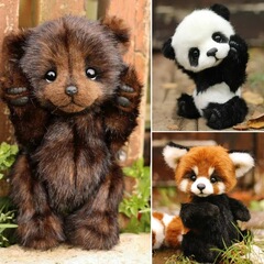 独立駅新品handmade plush baby bearsぬいぐるみ犬熊アライグマおもちゃ