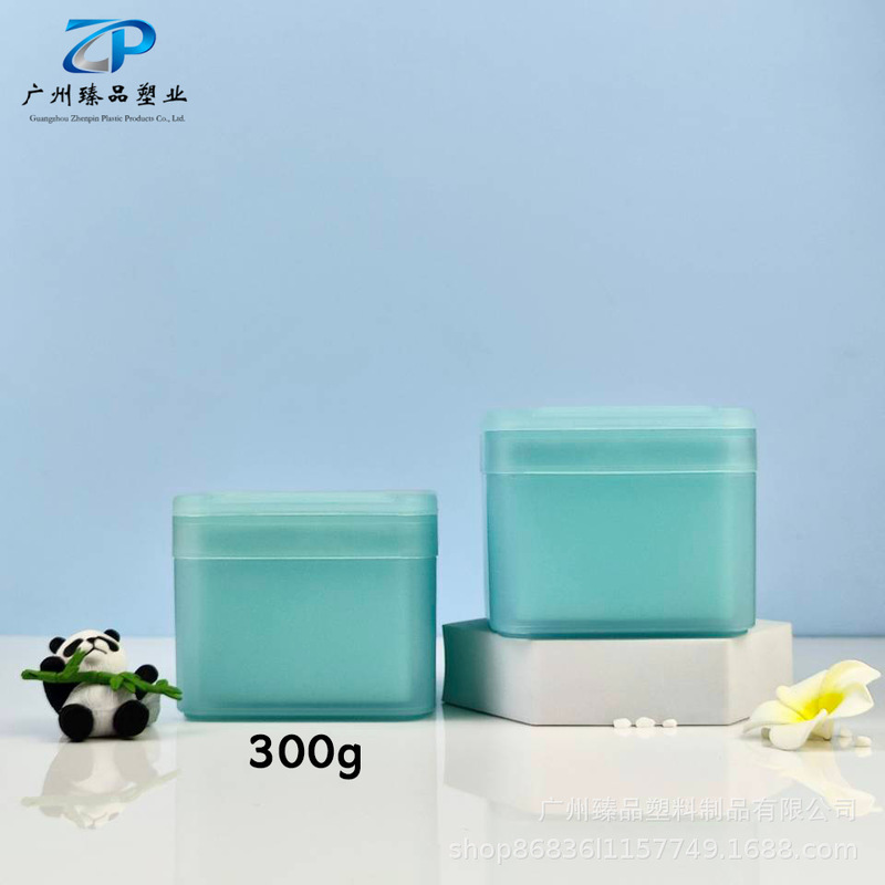 In-Stock 300ml Wet Compress Cotton Pad Box Pp Flip-Top Mask Jar Salicylic Acid Cotton Pad Jar Square Plastic Box