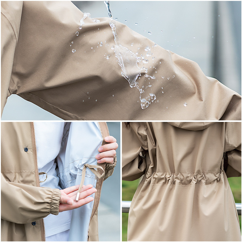 Raincoat Women's Tight Waist Slim-Fit Portable Long Full Body Anti-Rainstorm Fashionable Single Adult Waterproof Coat Raincoat Poncho