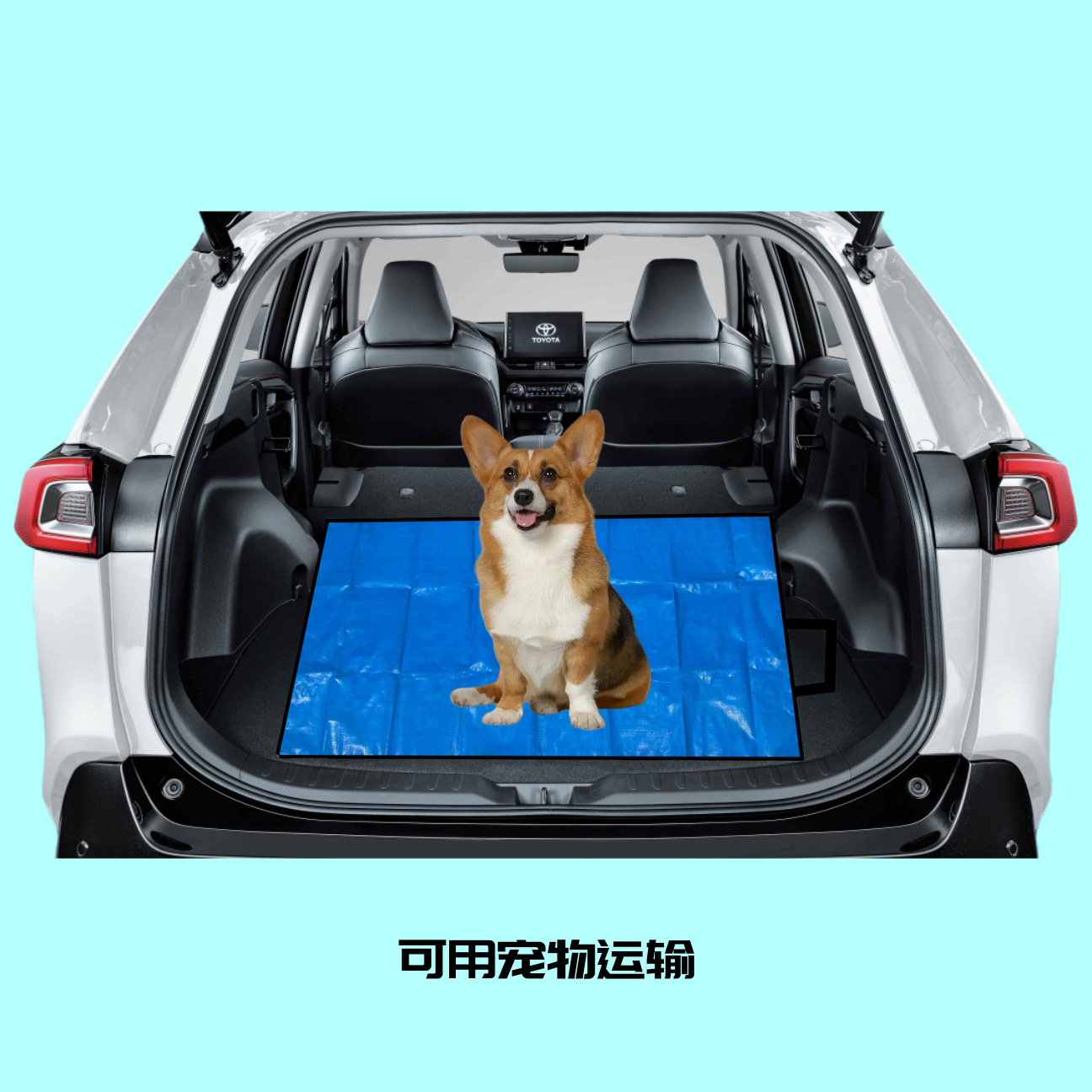 Car Trunk Moisture-Proof Mat, Pet Transport Mat, Driver's Special Mat, Waterproof and Wear-Resistant Woven Blue and Orange