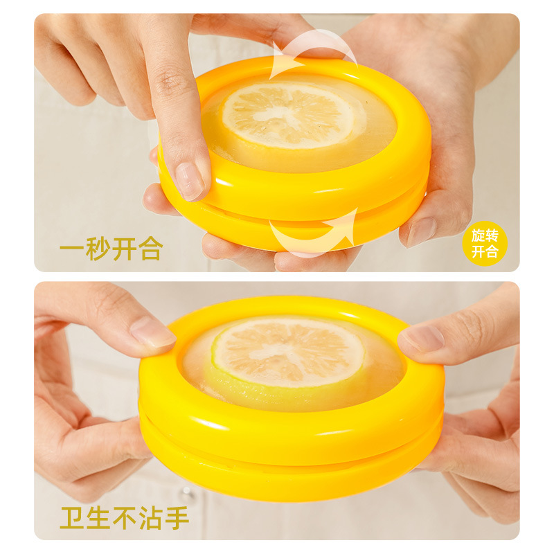 Caja de almacenamiento para refrigerador con tapa transparente, ideal para frutas y verduras como limón, aguacate, tomate y cebolla