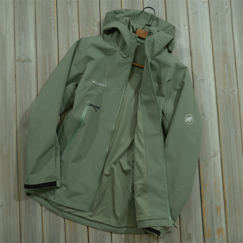 Mammoth Spring and Autumn Windproof Softshell Jacket Men's Outdoor Loose Hooded Sports Water-Resistant Jacket Trendy