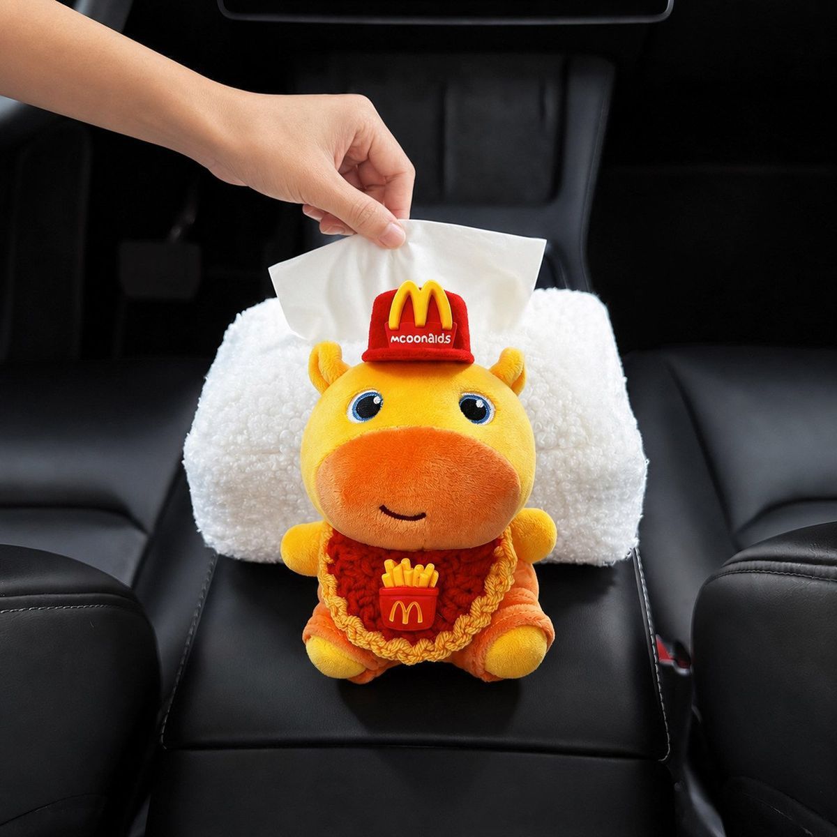 Lulu Car Tissue Box, Wool Lamb Fleece Tissue Box, Cute Capybara Lulu Tissue Box for Car, for Women