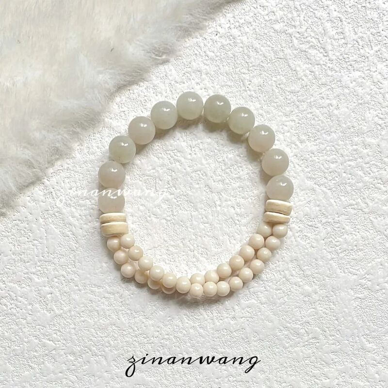Twilight Ice White Jade Grape Beaded Bracelet Chinese Cool New Style Antique High-grade Design String String Bracelet Twilight Ice White Jade Grape Beaded Bracelet Chinese Cool New Style Antique High-grade Design String String Bracelet