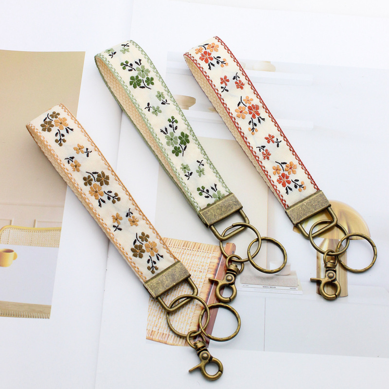 Amazon's Popular Double-Sided Embroidered Fabric Embroidered Ribbon Keychain Embroidered Wristband Double-Layer Ethnic Style Amazon's Popular Double-Sided Embroidered Fabric Embroidered Ribbon Keychain Embroidered Wristband Double-Layer Ethnic Style