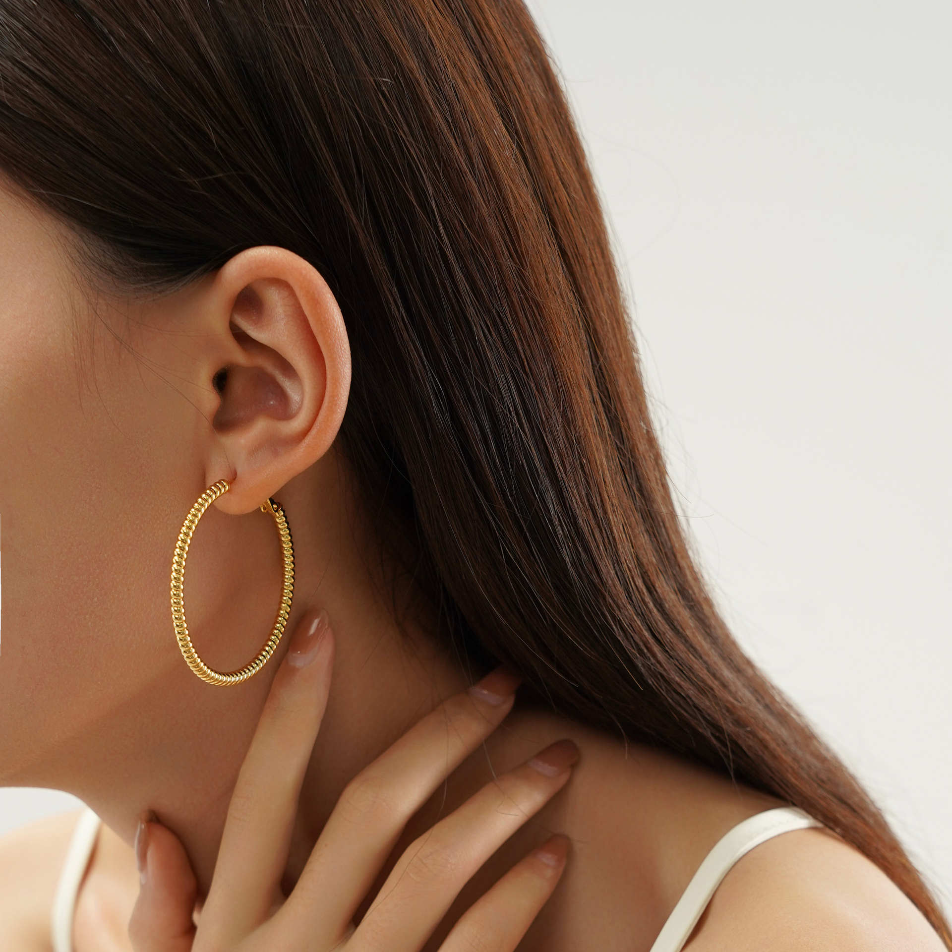 Earrings Classification 1 Pair Simple Style Solid Color Plating Titanium Steel Earrings
