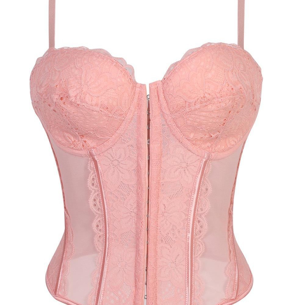 Europa y los Estados Unidos comercio exterior chaqueta de encaje sexy malla perspectiva hueso de pescado cintura de cintura de cintura de cintura trajes de molde transfronterizos