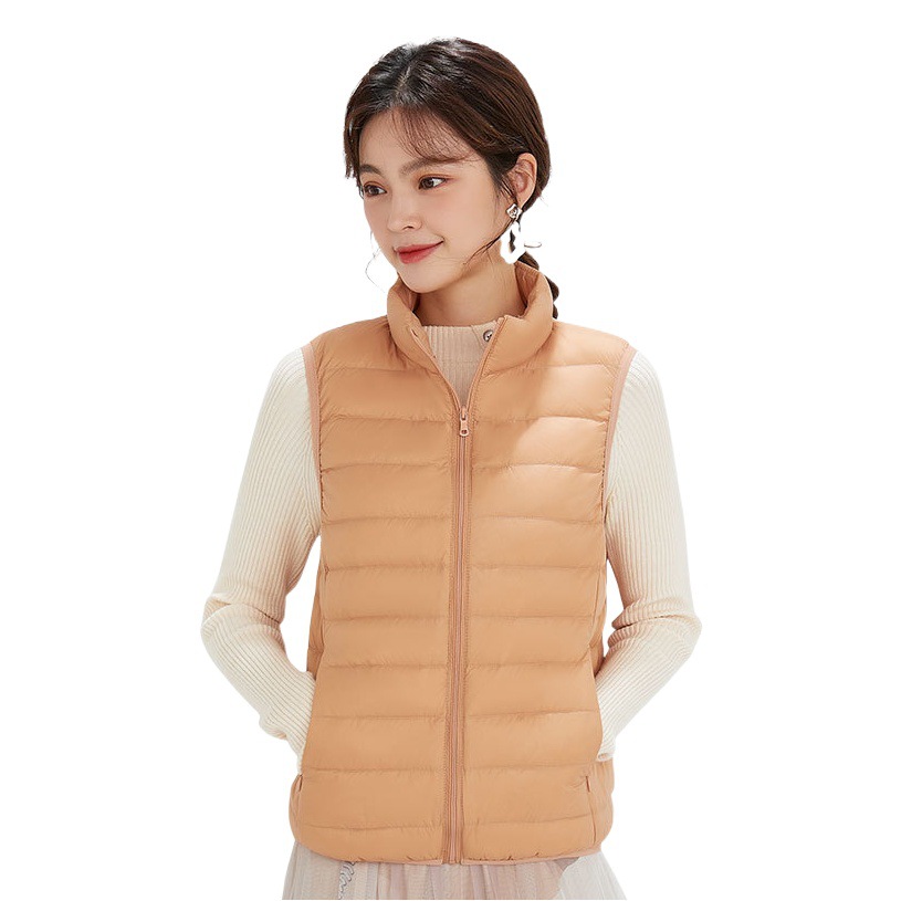 90 velvet women's stand collar waistcoat lightweight down jacket women's Pinghu wholesale plus size thin lightweight winter coat vest