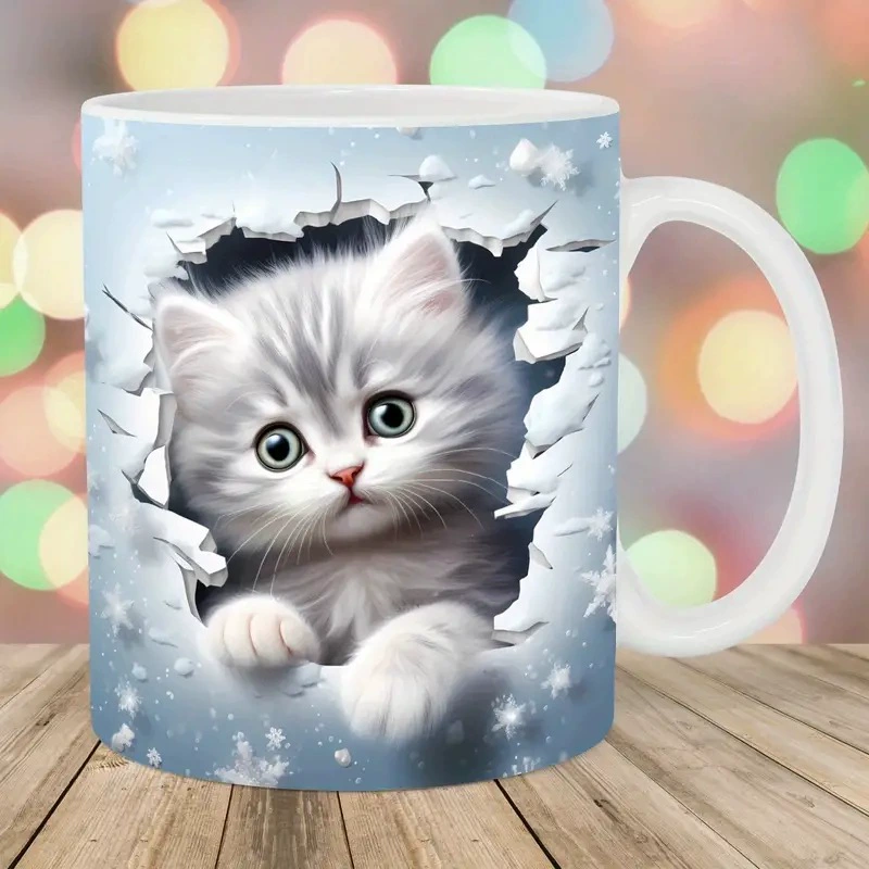 Граница внешняя торговля 3D самолет цветной кот Кат Котенок швейная машинка керамическая кофейная