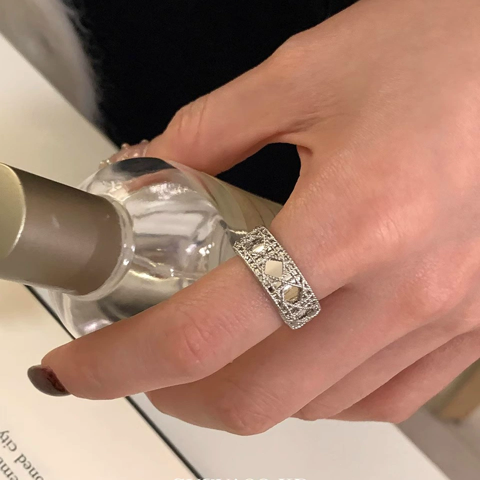 Небольшое дизайнерское кольцо с узором из diamonds, регулируемое украшение, стиль легкой роскоши, высокое качество, на указательный палец