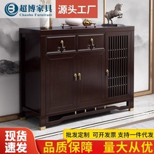 新中式实木鞋柜家用客厅多功能玄关柜大容量双门三门轻奢收纳柜