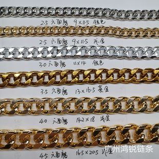 Source factory spot aluminum chain golden chain clothing metal satchel bag chain accessories clothing grinding chain decoration