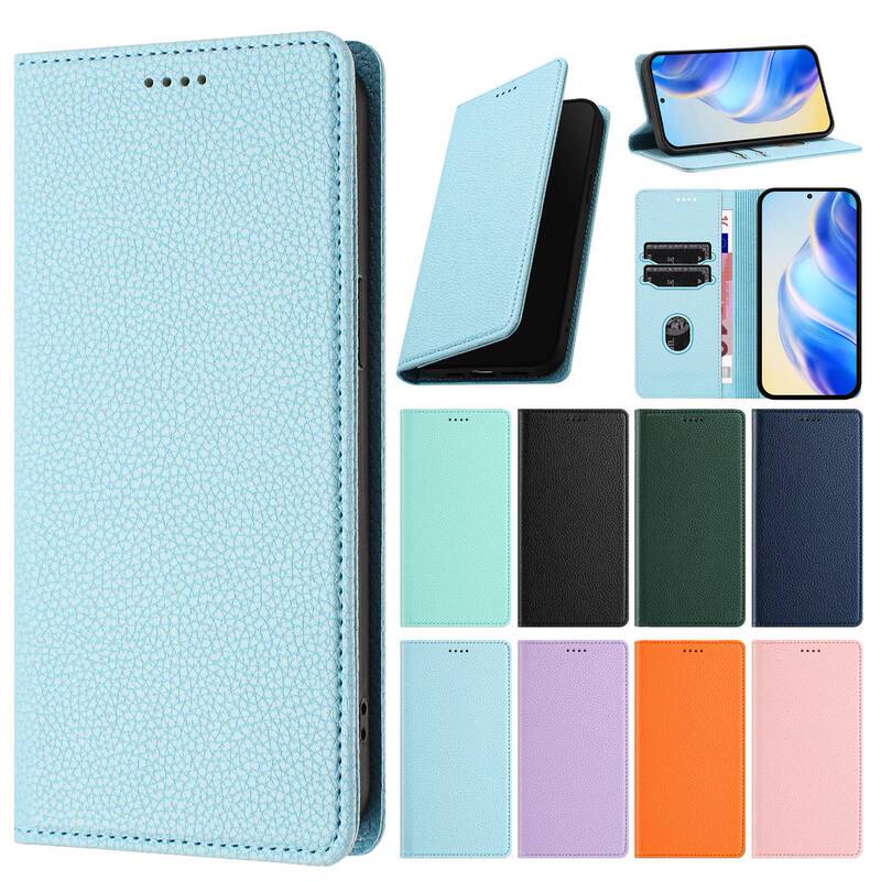 Suitable for Samsung S26 Ultra, Luxurious Pebbled Texture Solid Color Phone Leather Case, S25 Fe Flip Cover with Card Slot