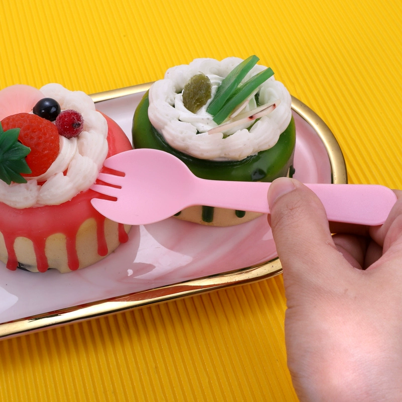 Одноразовая вилочная ложка для торта вилка ложка индивидуальная упаковка сладкая вилка западная ложка коммерческая ложка для ловли фруктов