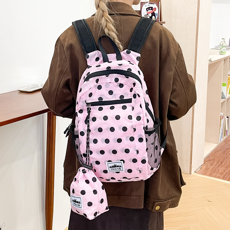 Cross-Border Cute and Versatile Candy-Colored Polka Dot Large-Capacity School Bag for Middle and High School Students, Backpack for Girls in Grades 1-6 Cross-Border Cute and Versatile Candy-Colored Polka Dot Large-Capacity School Bag for Middle and High School Students, Backpack for Girls in Grades 1-6