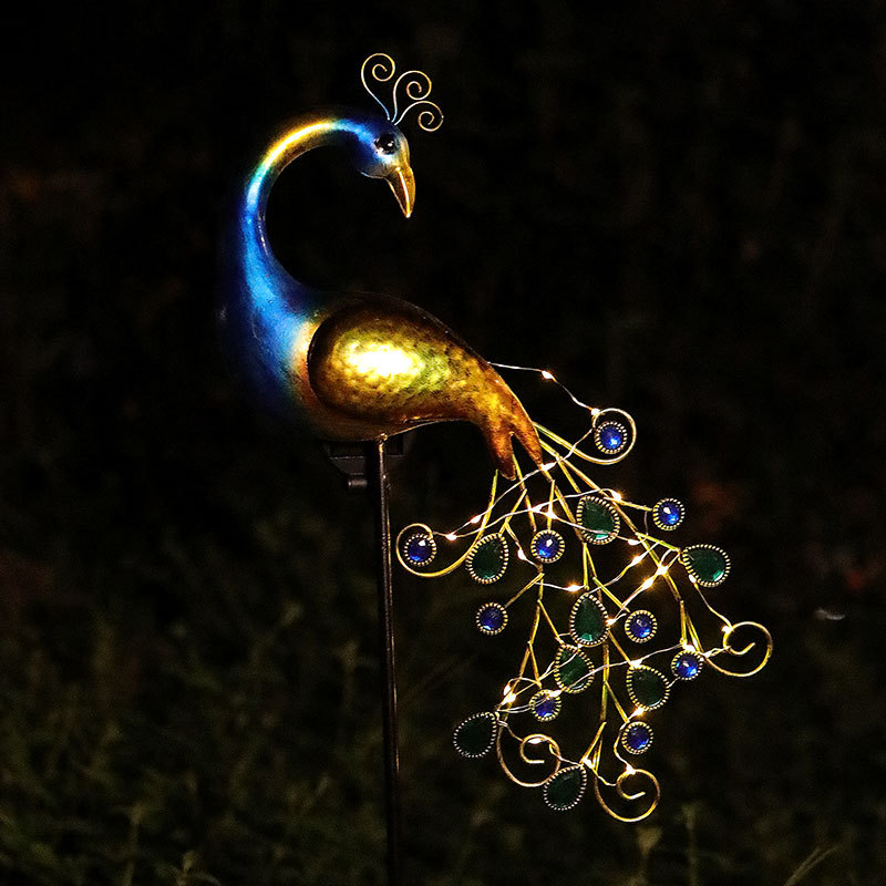 Cross-border Amazon solar peacock lamp courtyard garden decoration craft lawn lamp villa layout ground lamp