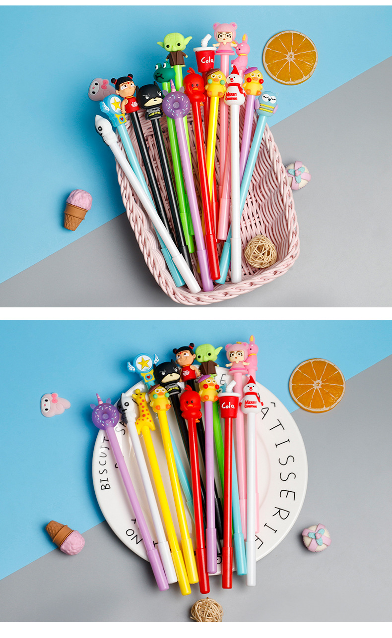 Barrel Creative New Gel Pen Cute Teenage Girl's Romance Doll Cartoon Student Stationery Water-based Sign Pen 10 Pcs display picture 1