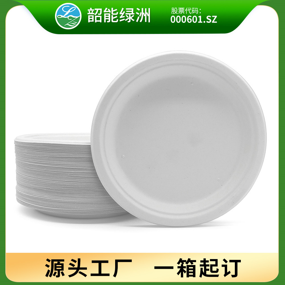 Shaogeng oasis 9 pulgadas degradable compostable desechable bagazo partido boda disco plato 500 unids 1 caja