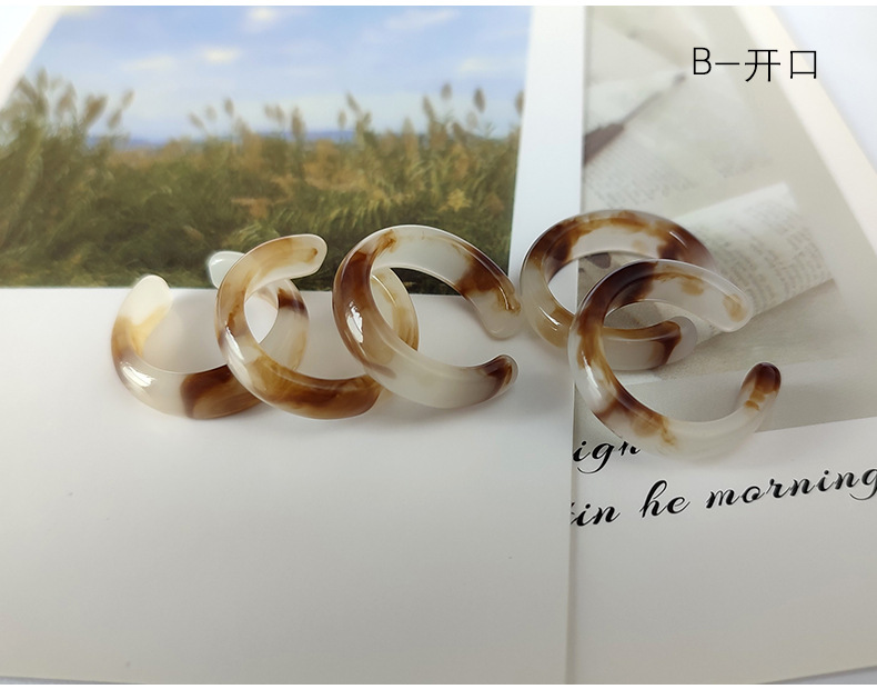 Simple Style Resin Flower Women's Open Rings Rings display picture 2