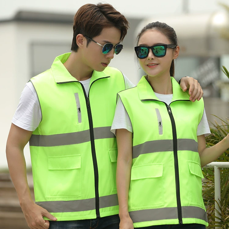 Охранная команда школьный охранник светоотражающий жилет с печатью логотипа на заказ многомешковый сетчатый жилет добровольца дорожного движения