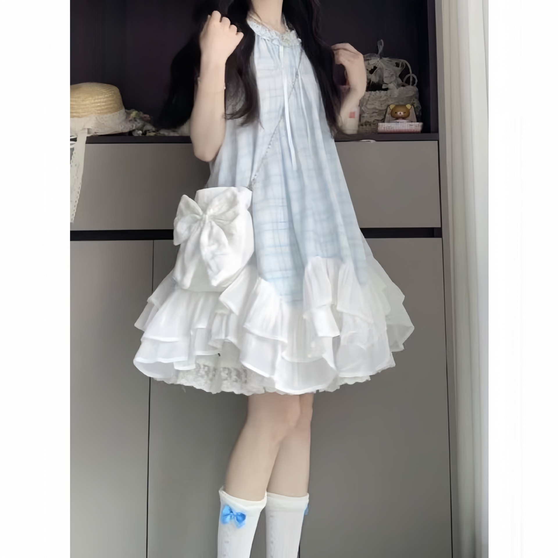 Girls' Skirts 2025 New Styles, This Year's Popular Hot Style Girls' Plaid Splicing Dresses Are Great for Children in Summer