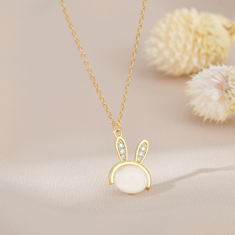 Le Cuivre Sucré Lapin Irrégulière Placage Pendentif display picture 2