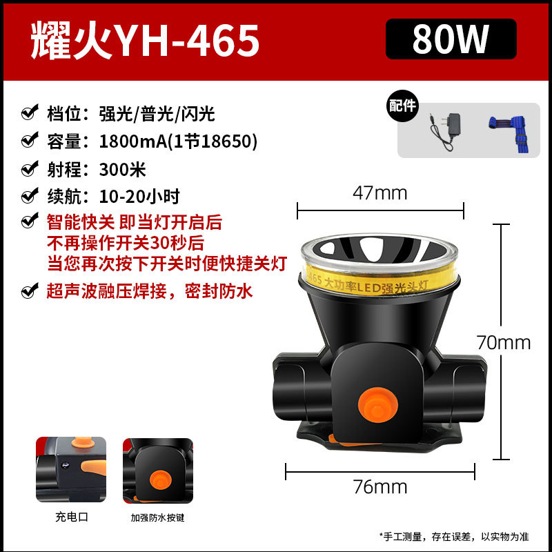 Special offer yh-465/80w/sealed waterproof/20 hours of battery life