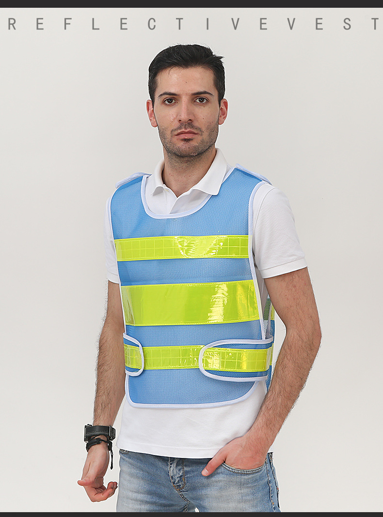 Jiahu chaleco reflectante chaleco de construcción de saneamiento de la escuela de conducción ropa de seguridad de trabajo ropa reflectante red ventilada personalizada