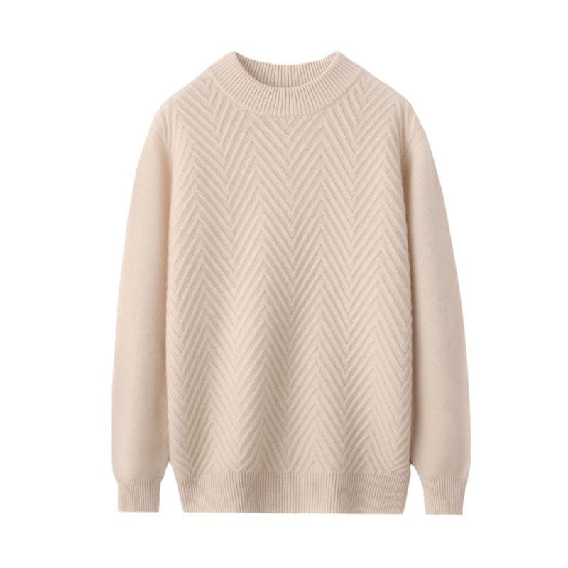 Men's woolen demi-season knitted sweater for leisure