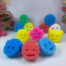 感温海绵擦洗碗棉去污耐用高密度感温海绵擦笑脸海绵