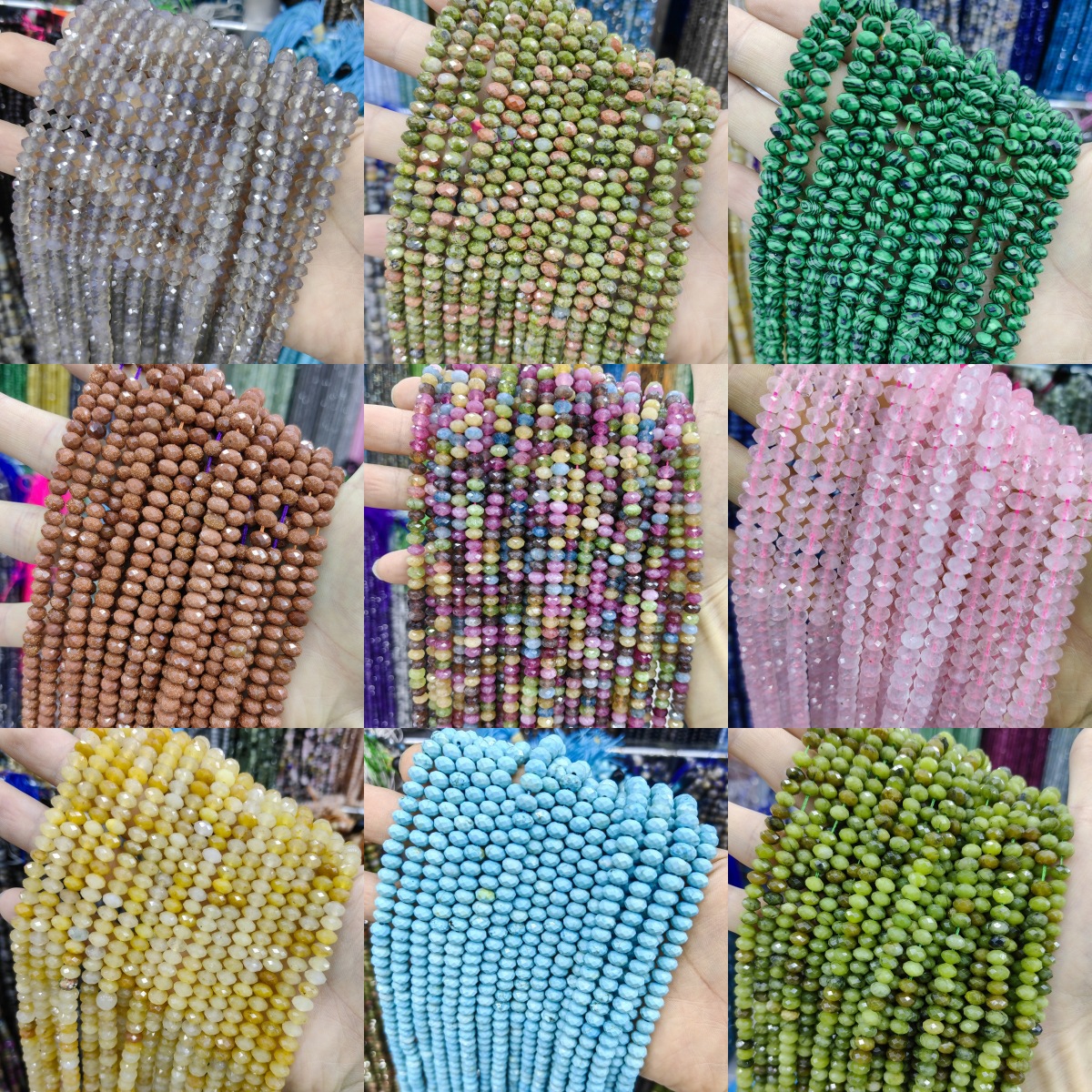 Piedra natural cristal natural 6mm * 4mm faceta divisor de platillo volador cuentas separadoras cuentas dispersas joyas semiacabadas DIY