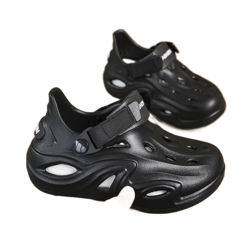 Zapatos con agujeros para padres e hijos verano nueva moda de doble capa suela gruesa zapatos para niños zapatos casuales transpirables zapatos de playa antideslizantes