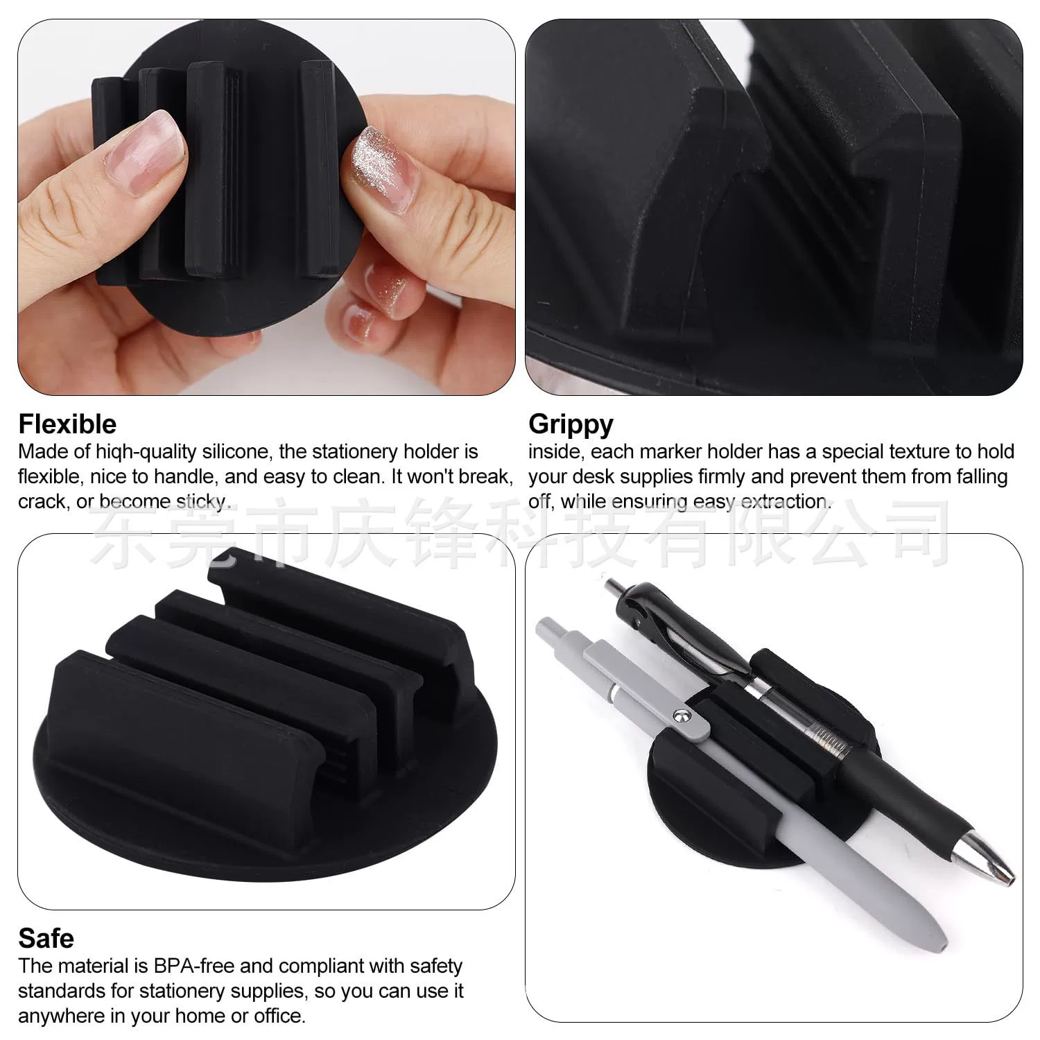 Новый хит продаж, двухкомпонентный силиконовый держатель для ручки, подходящий для маркера, шариковой ручки, карандаша и т. Д. В наличии