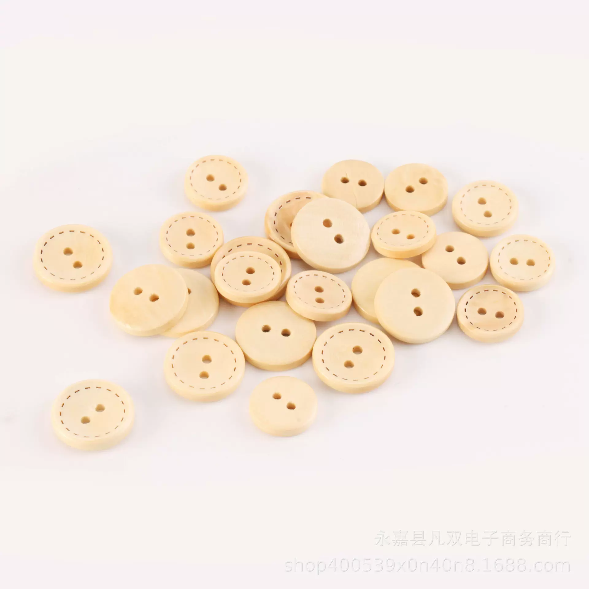 厂家直销现货天然木头扣两眼虚线碗装木制钮扣服饰鞋饰扣子儿童纽