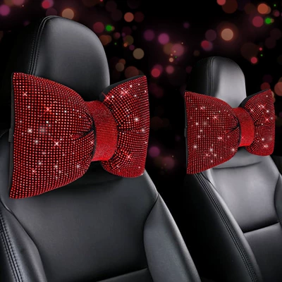 Cover, Diamond-Encrusted Headrest, Headrest - red-one-size-fits-all