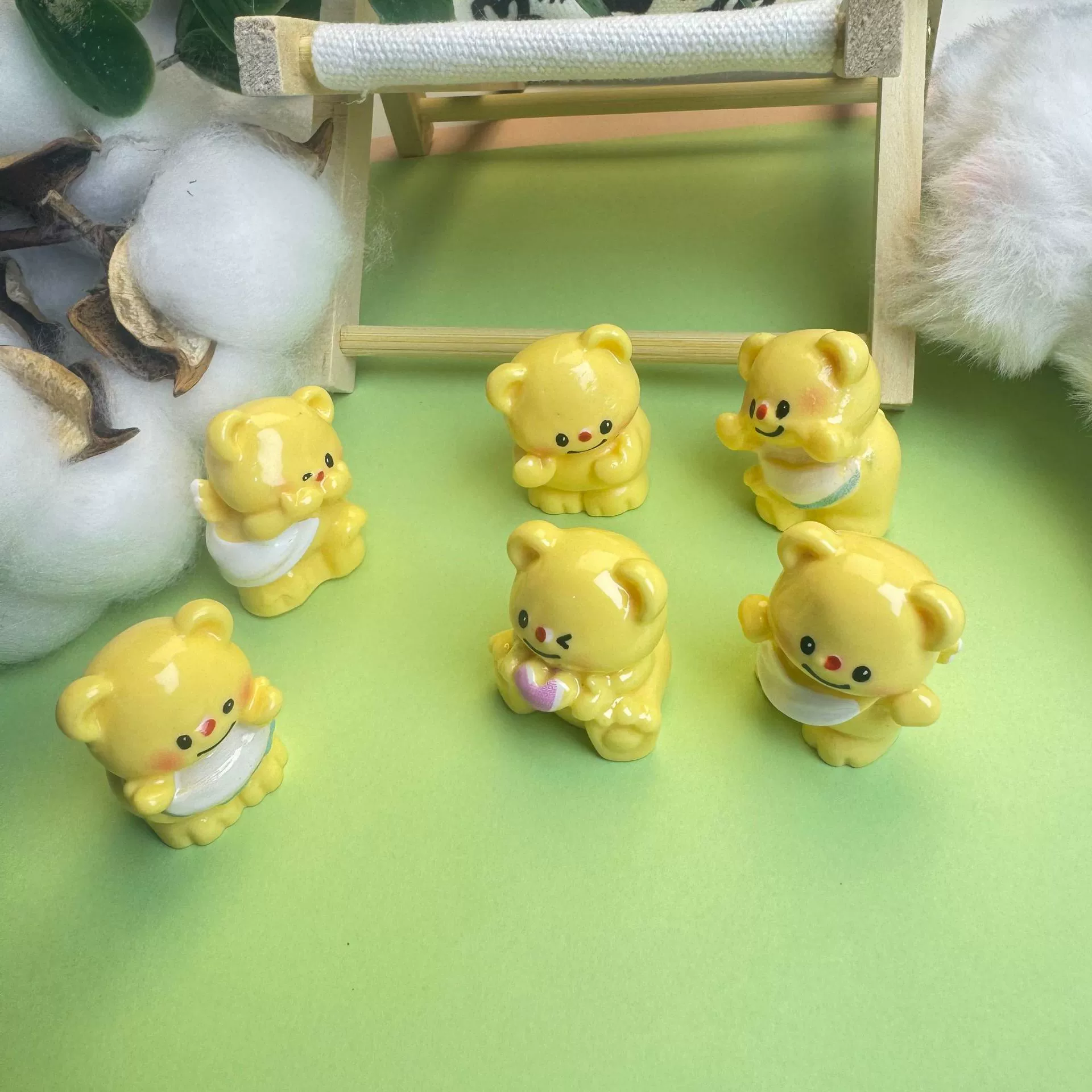 Милый масляный медведь, милый микро-пейзаж, украшение, аксессуары «сделай сам», мини-автомобиль, настольные маленькие украшения из смолы