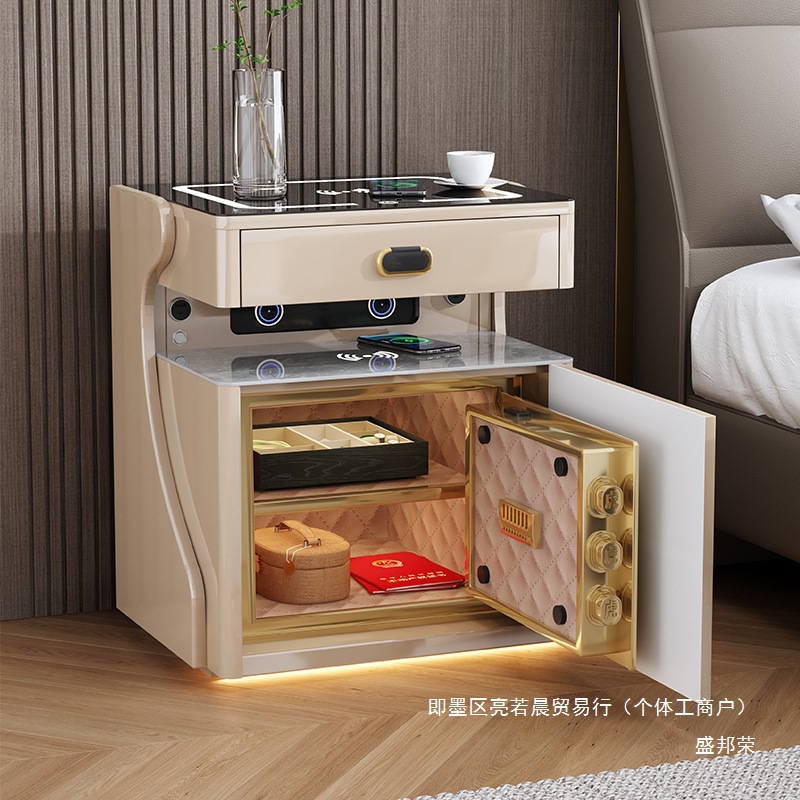 Factory Direct Sales 2025 New Smart Bedside Table Safe Integrated Multi-Functional Hidden Bedroom Bed