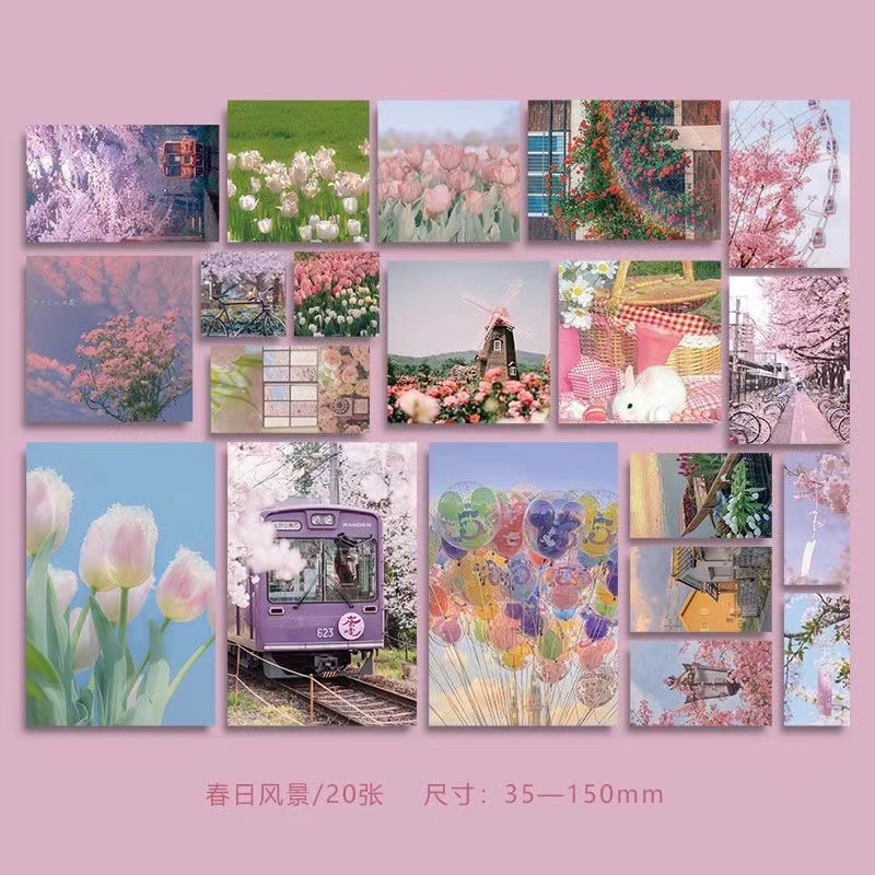 Colección de cientos de tarjetas de postal, estilo ins, estilo anime japonés, estilo retro, arte festivo, suministros culturales y creativos