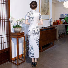 旗袍改良中国风长款修身显瘦遮肚短袖妈妈装优雅夏季名牌旗袍裙女