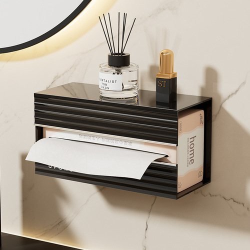 Tissue box, light luxury style, living room desktop, multi-functional anti-slip face towel storage box, large capacity bathroom tissue box