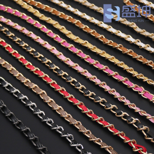 PU leather iron chain zinc alloy lobster claw fastener high-end bag chain accessories crossbody bag chain