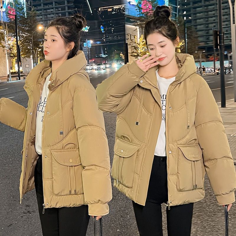 连帽大口袋流苏羽绒棉衣服女装小个子加厚宽松大码显瘦袄外套|undefined
