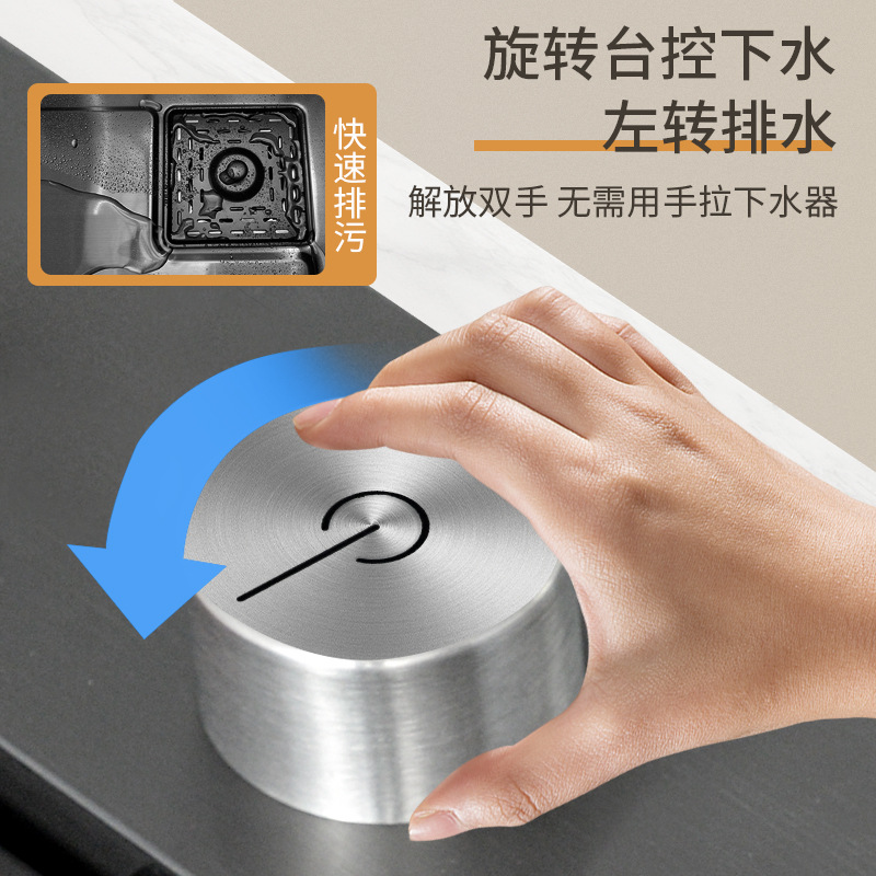 JOMMWW fregadero de cocina gran tanque de una sola pantalla de agua de lluvia voladora fregadero casera de acero inoxidable lavavajillas lavavajillas